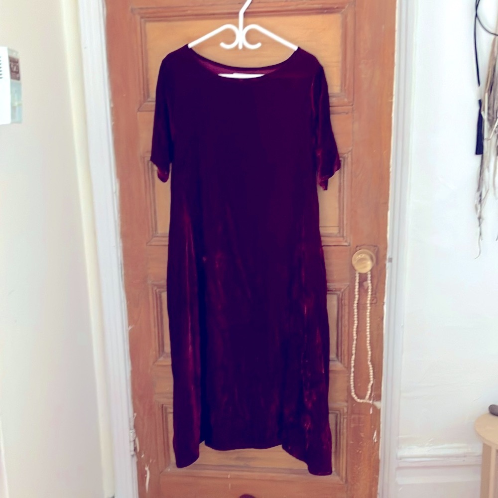 Rujuta Sheth burgundy velvet dress, M